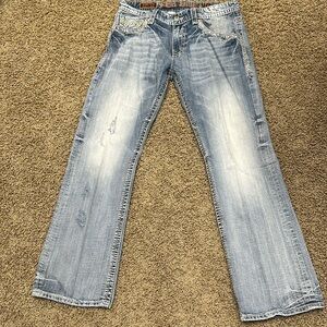 Men’s sz 36 x 33 long Rock Revival Nelson boot jeans